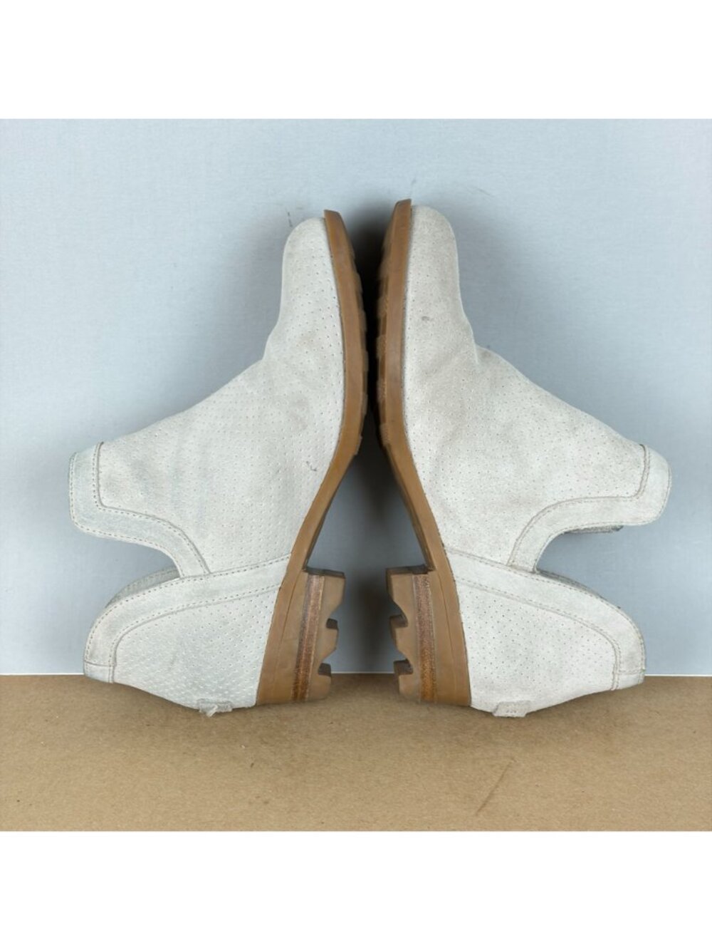 Sorel Lolla Suede Side Cut Ankle Booties Womens 8.5 Beige Slip On Casual Comfort - Picture 5 of 10